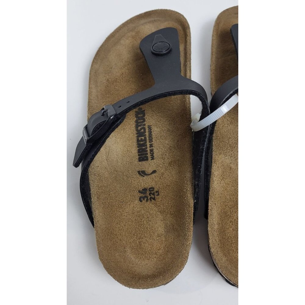 Birkenstock Womens Black Gizeh Birko-Flor Sandals Size 4/ EU 34 NEW - Picture 7 of 9